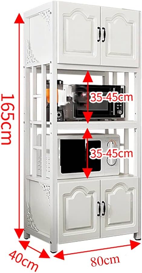 Kitchen Baker's Rack Utility Storage Shelf Microwave Stand Cart On Wheels With Side Hooks Kitchen Organizer Rack Multi-Tier Shelves Adjustable Feet For Bathroom Living Room Office ( Color : U ) (Y )