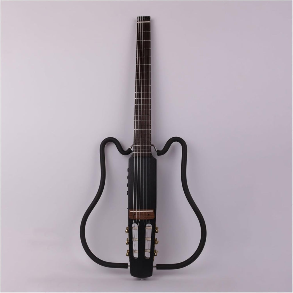 22 Frets Silent Nylon String Headless Electric Guitar Built in Effector Travel Portable Foldable Guitar Professional Headless Guitar (Color : 02)