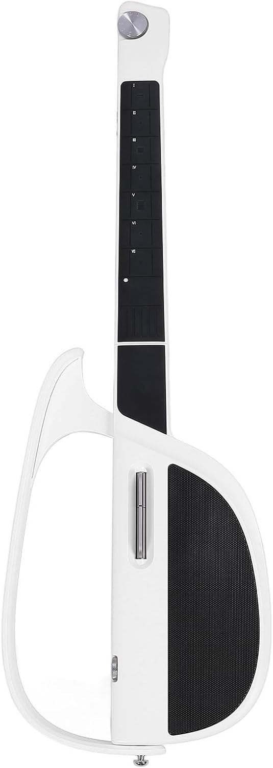 Stringless Guitar, Innovative Stringless Acoustic Electric Guitar, C1 Portable Foldable, for Beginners, Adults, Enthusiasts (White)