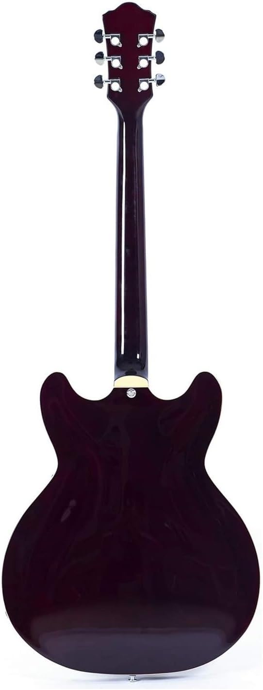 Beginner Jazz Electric Guitar With Hollowed Out Trapezoidal Tailboard Bridge And Fit Professional Electric Guitar(Brown)
