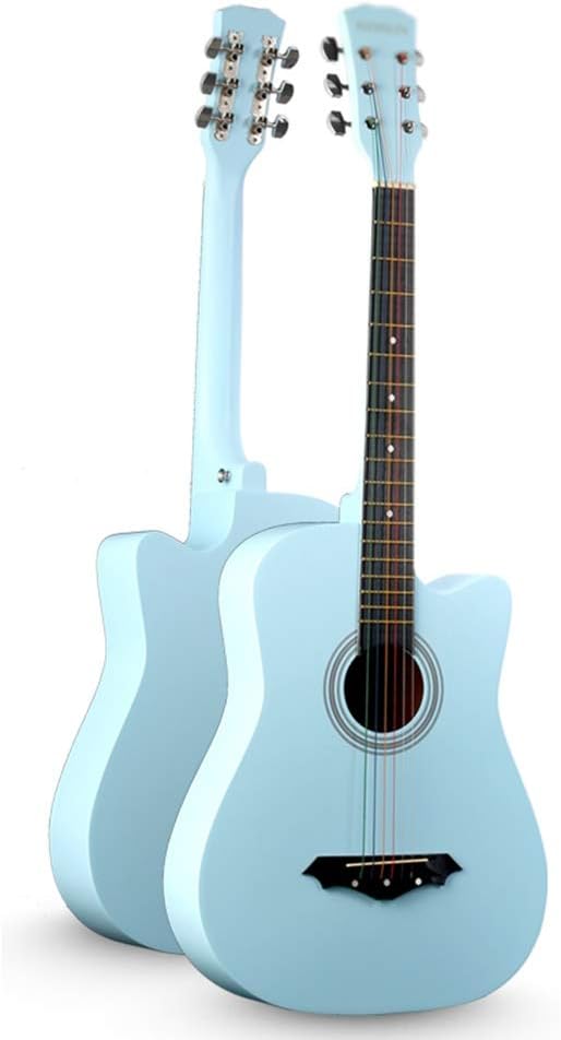 Etlegor Classical Guitar Steel String Full Size 38in Beginner Guitar Kit with Gig Bag, Strings, Picks Portable Travel Guitar,10 Colors (Color : Blue)
