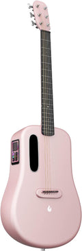 LAVA ME 3 Carbon Fiber Smart Guitars for Adults Teens Beginners, Acoustic-Electric Guitarra with HILAVA OS, w/Space Gig Bag 38'' Pink