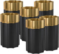 Serene Spaces Living Lumiere Black & Gold Vase, Stainless Steel Vase, Perfect for Floral Arrangements, Home Décor, Wedding & Event Table Centerpiece, 4.5' Diameter & 8' Tall, Pack of 6