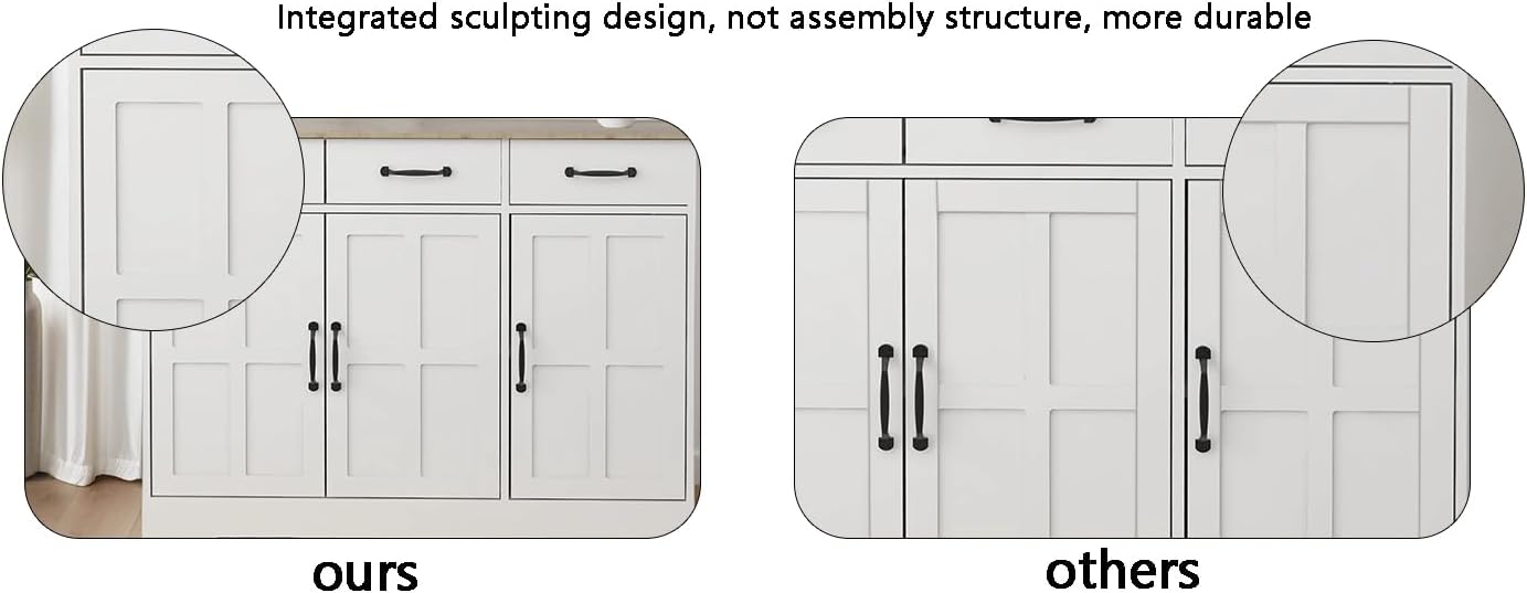 72' Adjustable-Shelf Freestanding Storage Cabinet, Kitchen Storage Bakers Rack with Drawer, Utility Food Cupboard with Anti-tip for Kitchen Dining Laundry Room, White