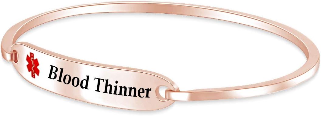 AFFY Customizable Engraving Medical Alert ID Bracelet Men Women Personalized 925 Sterling Silver Bangle Beacelet 7.5 Inch