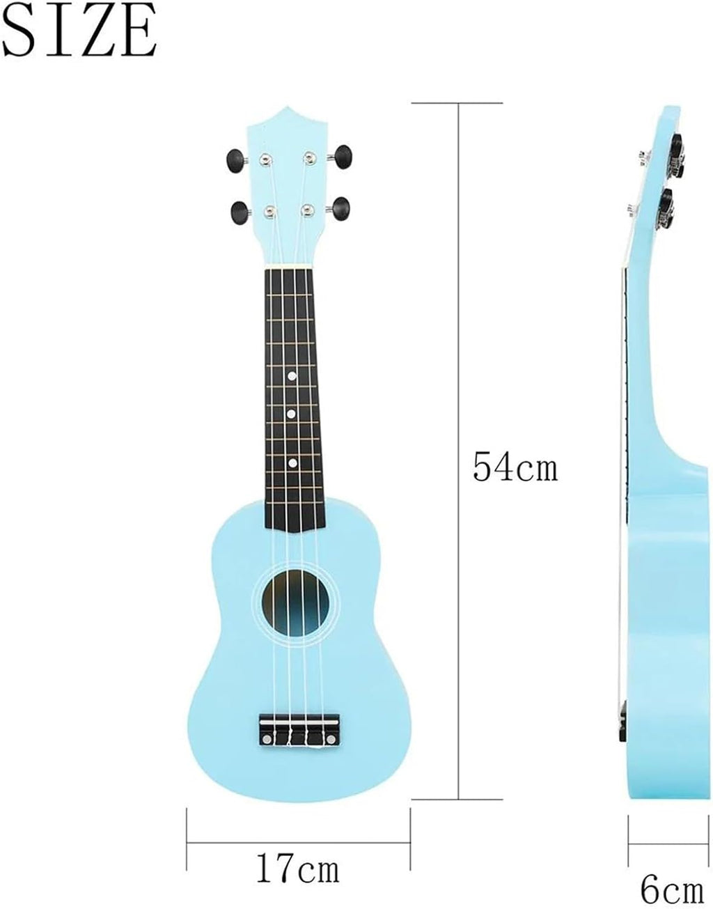Adult Ukulele 21 Inch Ukulele Hawaiian Guitar Cartoon Fruit Ukulele Beginner Mini Guitar String Instrument(Blue)