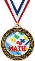 Mathematics Gold Duo Medal, 3' Math Prizes, Kids Math Trophy Medal Awards