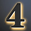 Backlit Illuminated LED House Numbers Upgrade Your Address Signs 16 Inch, Large Modern Light Up Address Numbers Signs, Stainlesss Steels Home Address Signs,4
