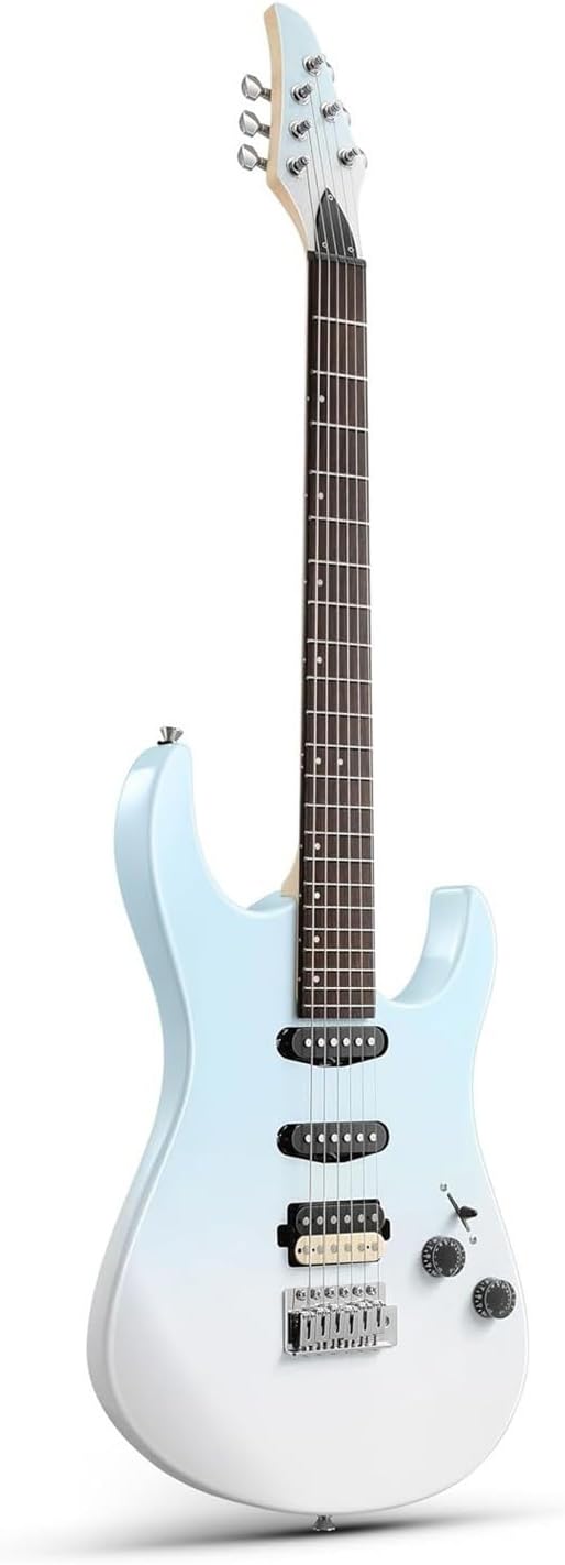 Professional Full Size Solid Or Color Electric Guitar Sets Suitable For Beginners Professional Electric Guitar(Gradient Blue)