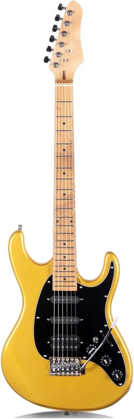 Solid Solid Electric Guitar Suitable For Beginners And Adults Professional Performance Instrument Professional Electric Guitar(Yellow)