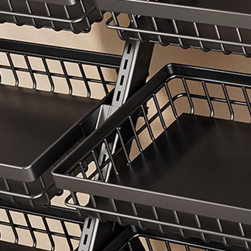 Trendy Black Baker's Rack, Corner Shelf Stand Kitchen Shelf Organizer with Baskets, Steel Frame and Shelves (White, 8 Baskets-38 L x 16' W x 34' H)