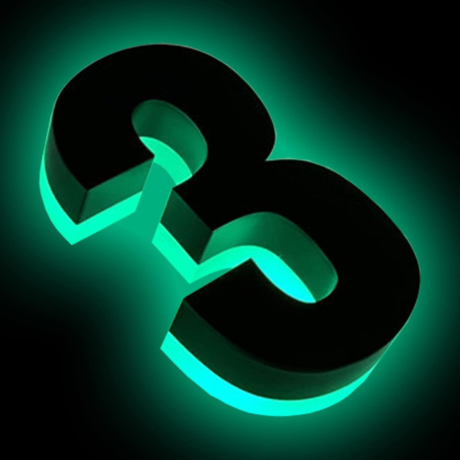 Steel Backlit LED 3D Floating Address Numbers Signs 14', Up-Scale Modern Look, Light Up House Numbers, Black, Illuminated Address Numbers For House,4