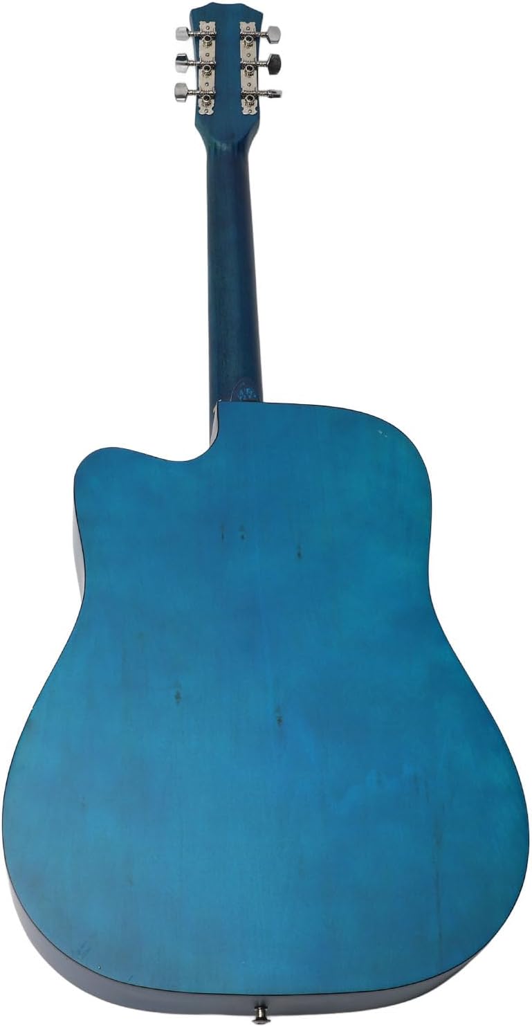 WALFRONT 41 Inch Acoustic Guitar Kit Basswood Beginner Guitar with Picks Capo Strings Strap Bag for Kids Adults Beginners