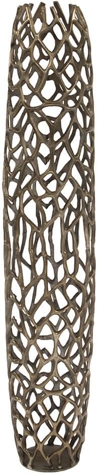 Howard Elliott Collection Bronze Tall Aluminum Branch Floor Vase with Padded Bottom, Large Abstract Decorative Flower Vase with Intertwined Design for Weddings and Home Decor, 9 x 9 x 45.5 Inch