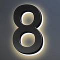 Backlit Illuminated LED House Numbers, Matte Black, Address Signs Lighted Plaque, Outdoor/Indoor, Modern, Weatherproof And Corrosion Resistant, Day & Night,16 Inch/40cm,3