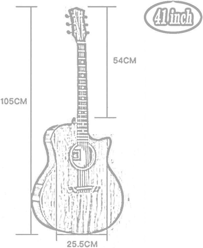 Etlegor Classical Guitar 41 Inches Dreadnought Cutaway Beginner Veneer Spruce Wooden Guitar Kit with Bag, Strings, Picks,5 Colors (Color : C)