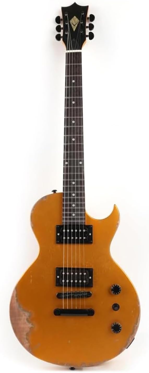 Professional Mahogany Solid Electric Guitar Musical Instrument Professional Electric Guitar(Gold)
