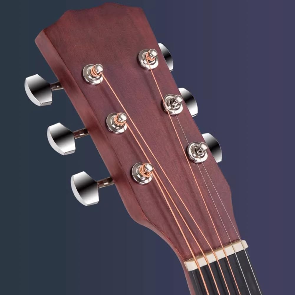 38Inch/40Inch/41Inch Acoustic Guitar Set, Linden Wood Top Mahogany Compact Travel Guitar, Body Balanced Rich Tone for Beginners Adults,Blue,38in