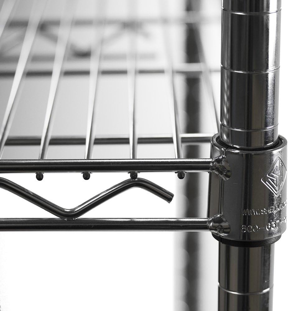 Shelving Inc. 14' d x 24' w Chrome Wire Shelving with 2 Tier Shelves, Weight Capacity 800lbs Per Shelf