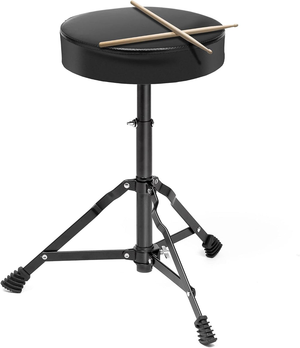Ashthorpe 5-Piece Complete Full Size Adult Drum Set with Remo Batter Heads - Silver