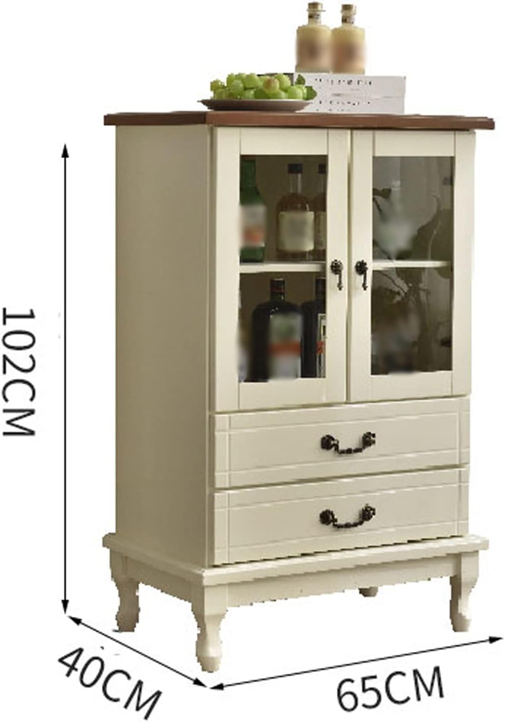 Wine Cabinet Wooden Wine Cabinet with Double Drawers Home Simple Two-Door Wine Bar Cabinet Small Storage Sideboard Wine Bakers Rack Wine Rack (Color : A)