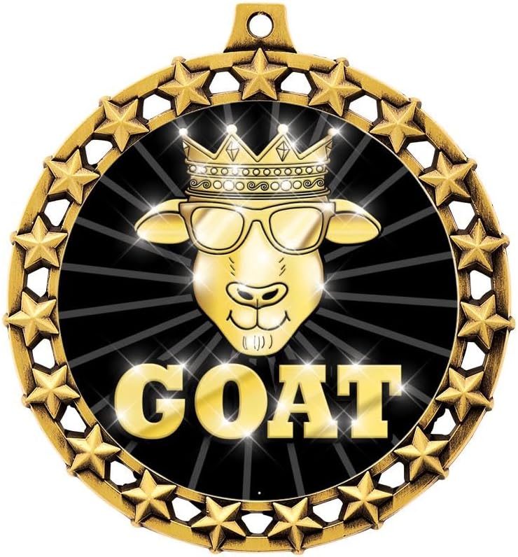 2.5' Galaxy Star G.O.A.T. Shadow Medal Award, Gold Trophy Medal
