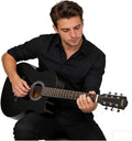 MXL&LJB Acoustic Guitar Kits for Beginners Adults, Cutaway Acustica Guitarra Bundle Kit Wooden Bowl Starter Set Package(Black,38 inches)
