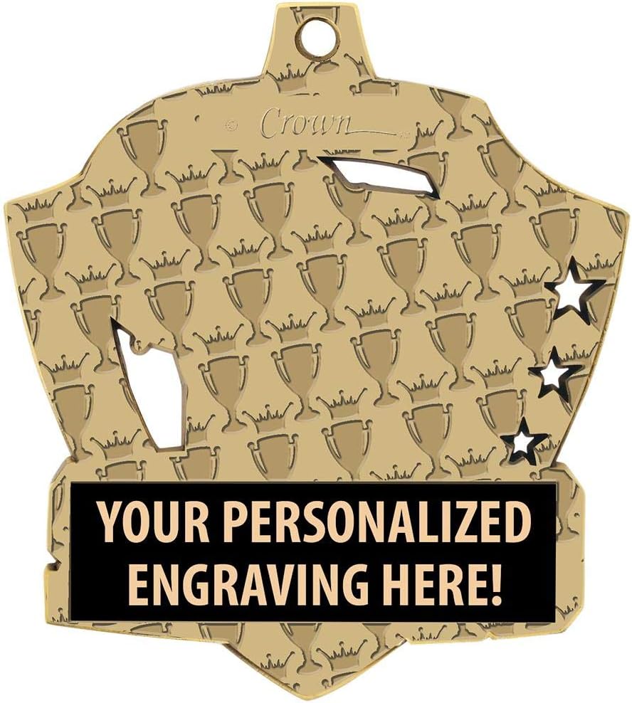Crown Awards Custom Soccer Medals, 2 1/4' Shieldz Soccer Award Medals with Free Engraving Prime