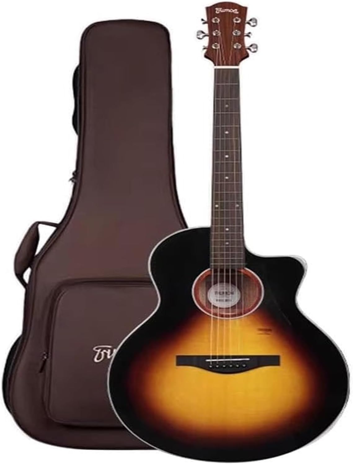 MXL&LJB 41' Acoustic Guitar, Guitarra De 6 Cuerdas Spruce Top Bone Nut for Beginner Intermediate Adults Teens(Gradient)