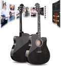 Acoustic Guitar Bundle for Beginners Adults, 41 Inch Beginner Guitar for Learners, with Gig Bag, Strap, Steel Strings, Picks, Capos, Stand,Gray,41