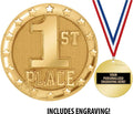 Crown Awards First Place Medal, 2' Shiny Gold 1st Place Medals for Kids with Free Custom Engraving