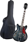 Beginner Jazz Electric Guitar With Hollowed Out Trapezoidal Tailboard Bridge And Fit Professional Electric Guitar(Black2)