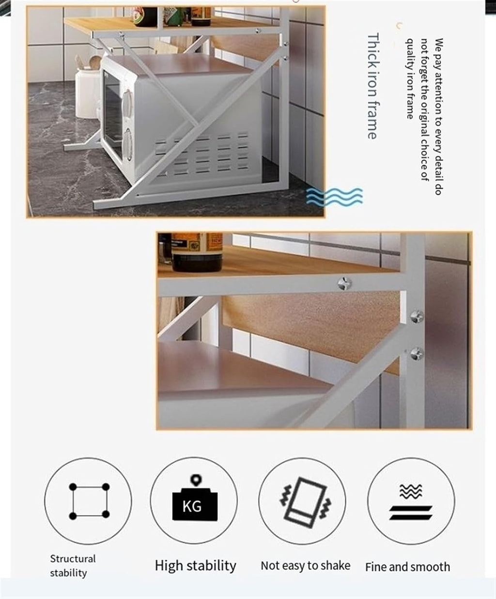 Wooden Microwave Stand Shelf with Drawer, Save Space Storage Organizer, Microwave Shelf Stand, Bakers Racks for Kitchens with Storage,Living Room