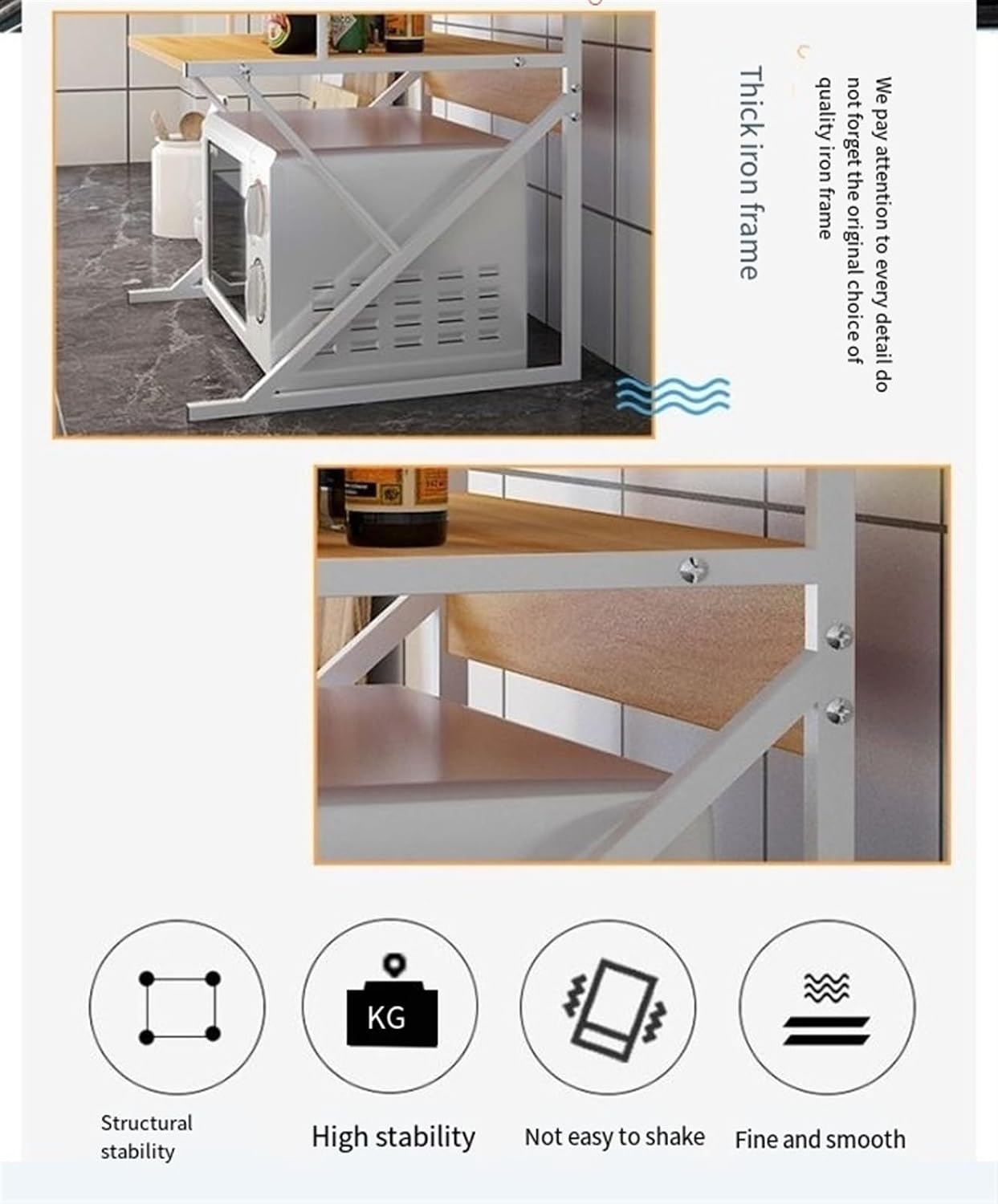 Wooden Microwave Stand Shelf with Drawer, Save Space Storage Organizer, Microwave Shelf Stand, Bakers Racks for Kitchens with Storage,Living Room