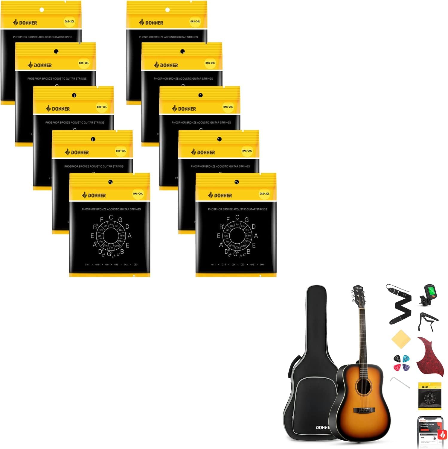 Donner Acoustic Guitar-Guitar Strings