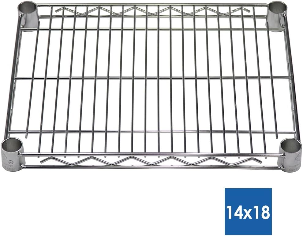 Shelving Inc. 14' d x 18' w x 96' h Chrome Wire Shelving with 5 Tier Shelves, Weight Capacity 800lbs Per Shelf