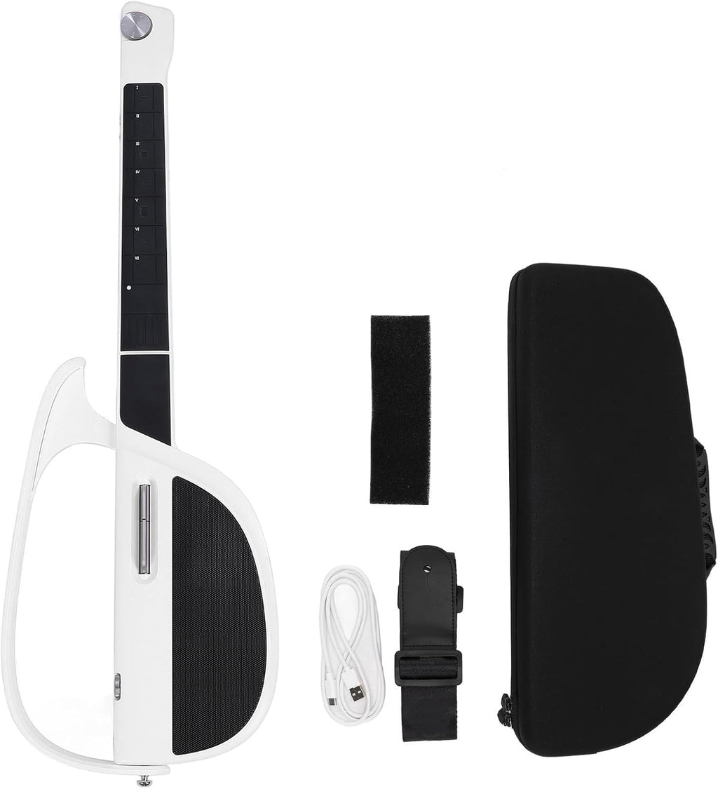 Stringless Guitar, Innovative Stringless Acoustic Electric Guitar, C1 Portable Foldable, for Beginners, Adults, Enthusiasts (White)