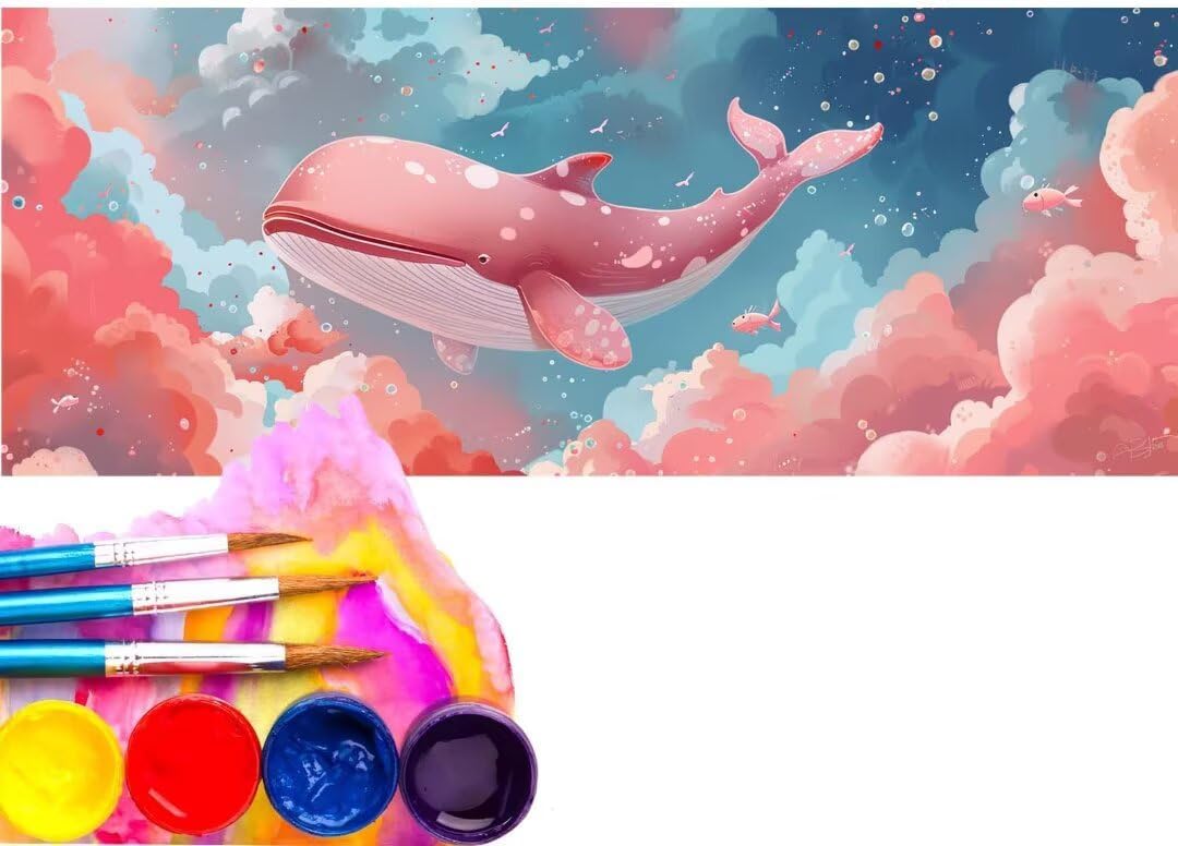 Pink Feather Paint by Numbers for Adults, DIY Paint by Number Kit, DIY Painting by Numbers for Beginner Kits, DIY Canvas Oil Painting Acrylic Paints for Gift Home Wall Decor (Without Frame) 100x200cm
