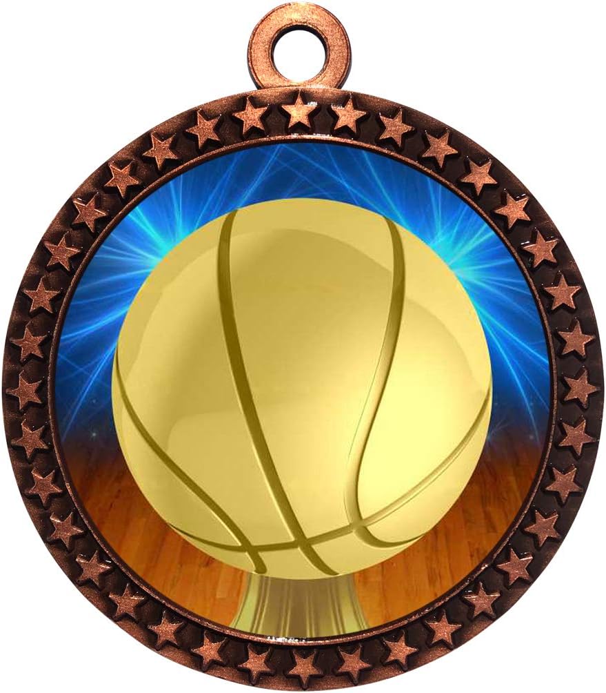Express Medals 1 to 50 Packs Basketball Bronze Medal Trophy Award with Neck Ribbon STDD212-D10