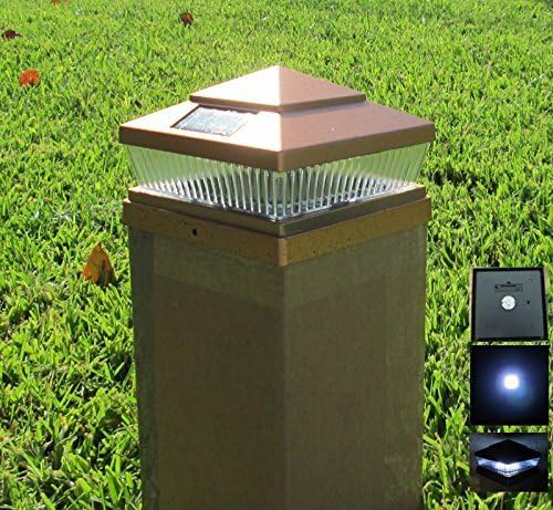 12 Pack Plastic Copper 5x5 Inches Outdoor 5 LED 78lumens Solar Post Cap Light (Designed to Fit on 5x5 Hollow Vinyl/pvc/plastic or Solid Wood/composite Posts)