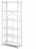Origami 6-Tier Metal Storage Shelves with Durable Steel Frame and Easy Assembly for Home, Kitchen, and Garage Shelving, White