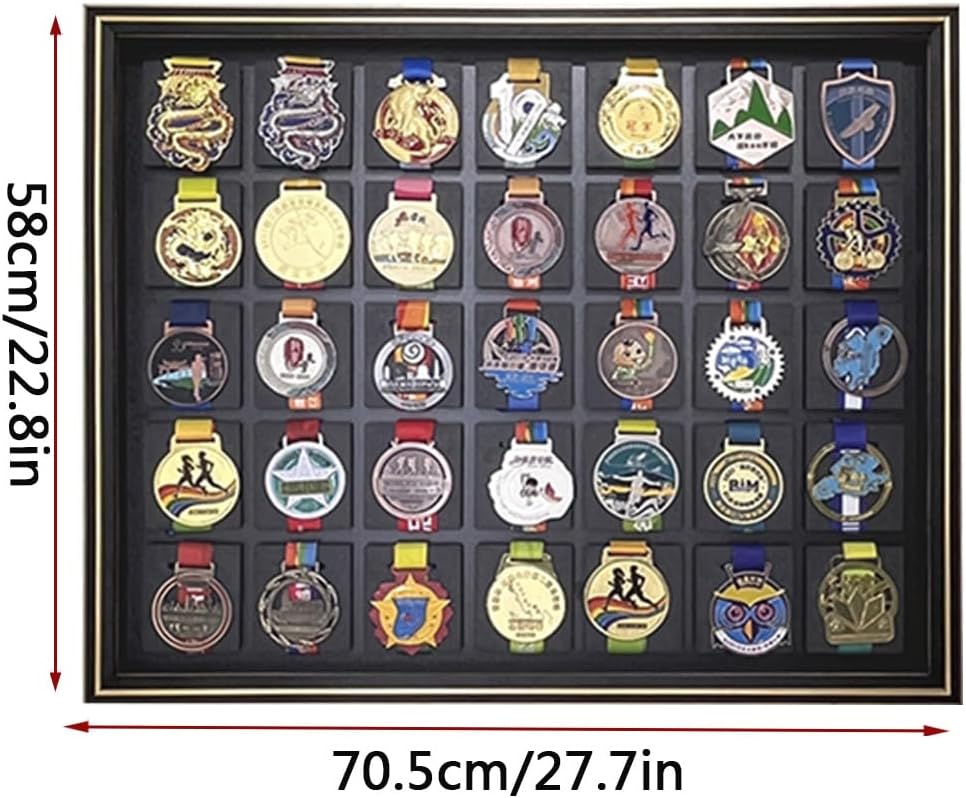 Marathon Medal Display Frame-Medal Display Frame-Medal Display case3D Medal Box Photo Frame, Runner, Marathon, Race Champion, Football, Gymnastics and All Sports Medal Medal Medal Badge (PS35)