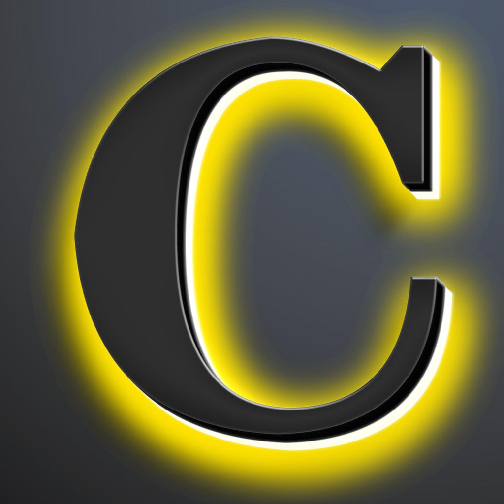 Backlit LED Illuminated House Numbers 20 Inch, Stainless Steel Hand-Polished For House Address Signs, Modern Light Up House Number, Metal Address Numbers With Lights,C