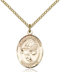 Bonyak Jewelry Guardian Angel - Basketball Hand-Crafted Oval Medal Pendant in 14kt Yellow Gold-Filled