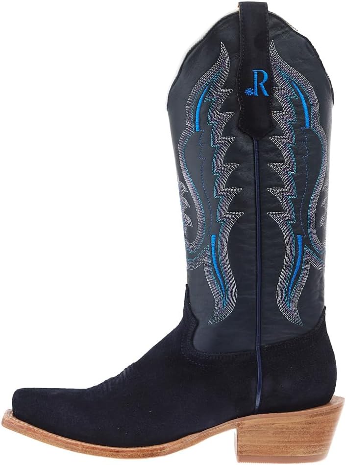 R. Watson Boots Women's Dark Blue Roughout Vamp 13in Midnight Goat Top