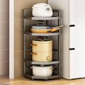 Corner Baker's Rack, Corner Shelf Stand Kitchen Shelf Organizer with Metal Frame for Organizer Stainless Steel Cookware Stand,Kitchen Decor Accessories (Black, 12' L x 12' W x 50')