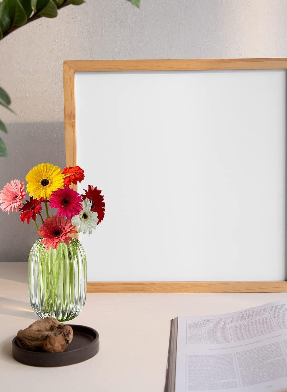 Serene Spaces Living Green Optical Glass Votive Holder, Perfect for Weddings and Home Décor, 5' Tall and 3.5' Diameter, Set of 12