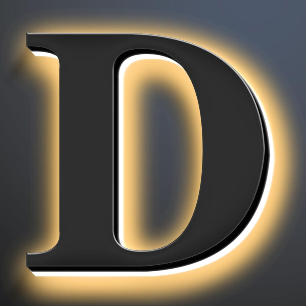 Backlit Illuminated LED House Numbers Upgrade Your Address Signs 16 Inch, Large Modern Light Up Address Numbers Signs, Stainlesss Steels Home Address Signs,D