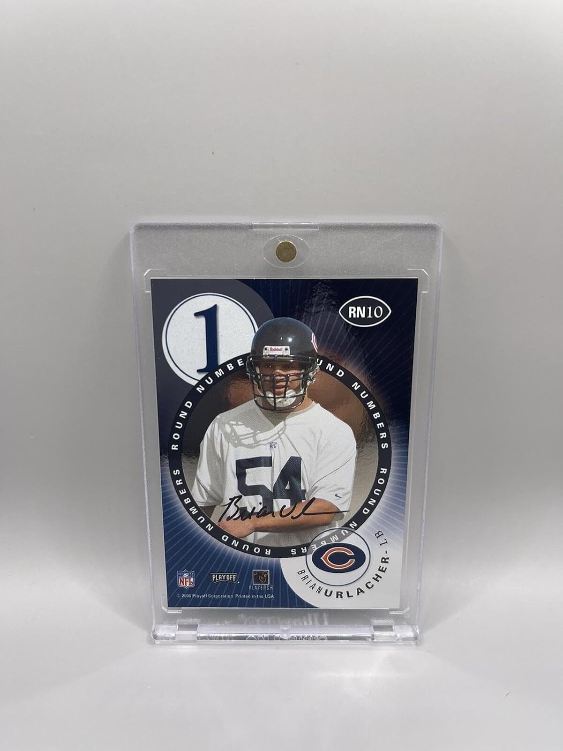 Brian Urlacher Corey Simon 2000 Playoff Contenders Round 1 Rookie Auto W/Mag L2 - Football Slabbed Autographed Rookie Cards
