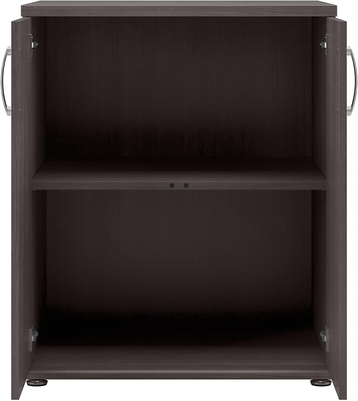 Bush Business Furniture Universal Floor Storage Cabinet with Doors and Shelves in Storm Gray, Vertical Office Storage Unit with Adjustable Shelving for Workspace